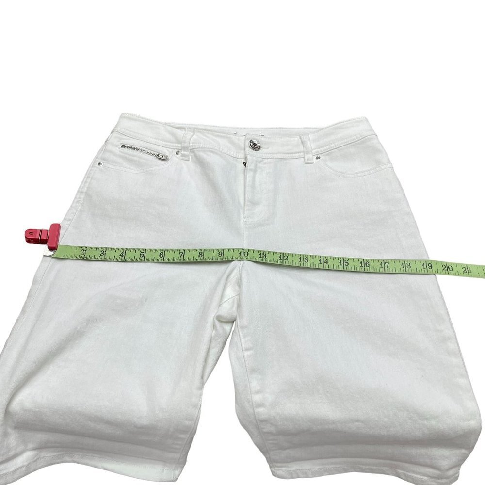 INC International Concepts Women’s White Mid-Rise Denim Bermuda Shorts - Picture 10 of 11